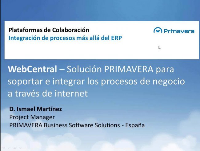 Primavera WebCentral: Portal framework para portales transaccionales. Webinar 100min.